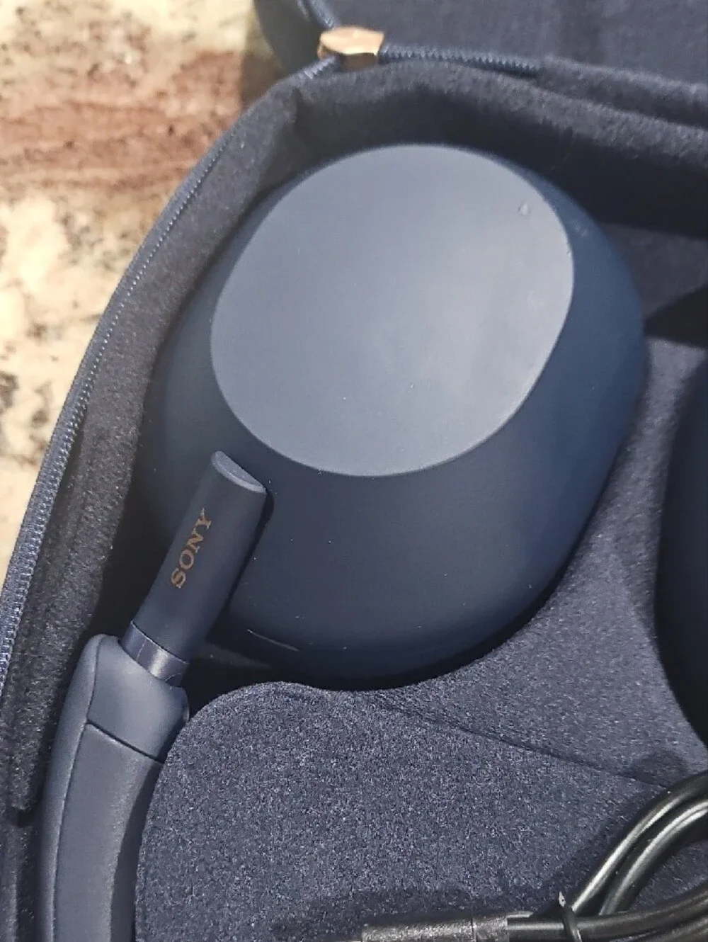 Sony Over-Ear Headphones in Navy Blue with Carry Case